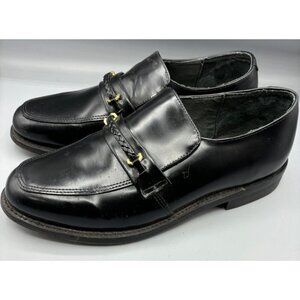 Executive Imperial Black Leather Loafers Size 10 E Mens Dress Shoes